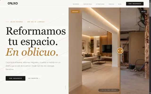 Web de Obliko Reformas en Barcelona