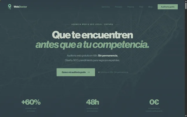 Web de WebDoctor, agencia web y SEO local