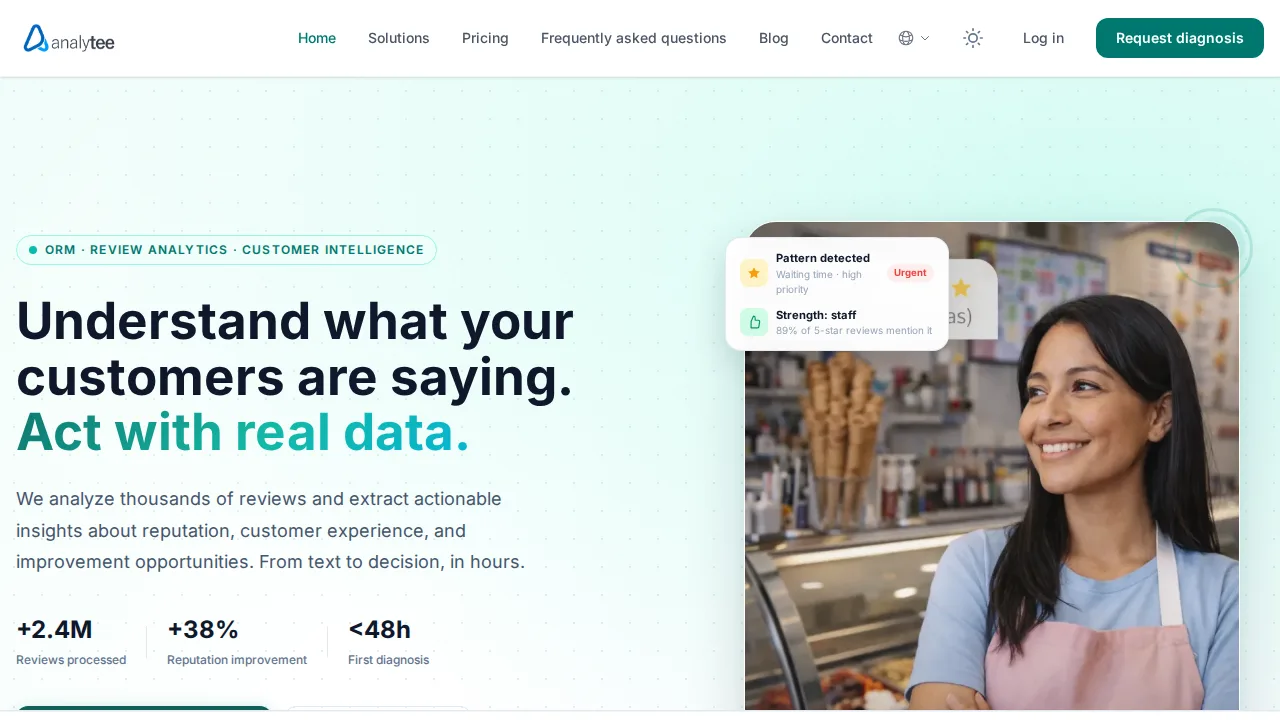 Analytee — Plataforma SaaS de análisis de reseñas