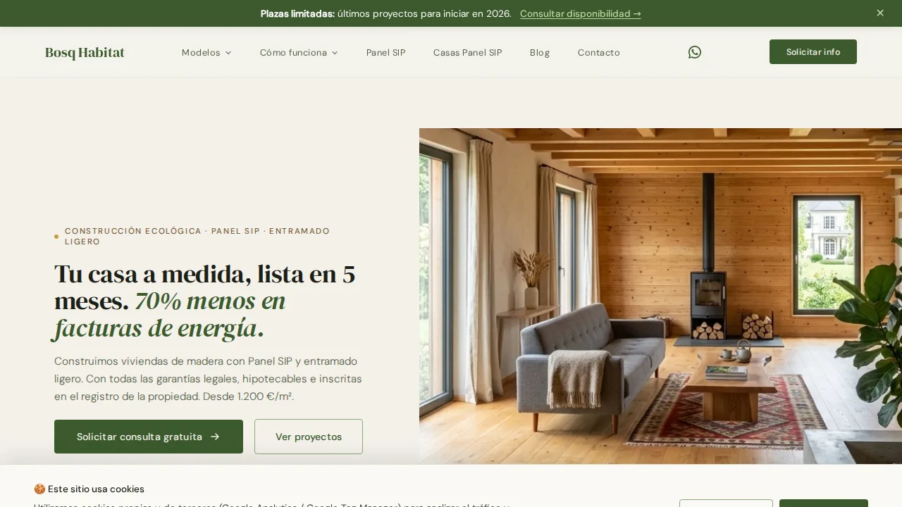 Bosq Habitat — Casas de madera con Panel SIP